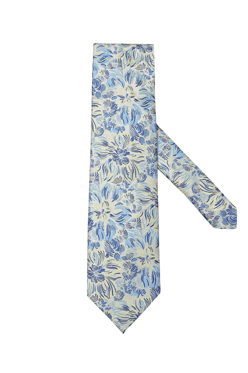 Blue Premium Petite Floral Tie