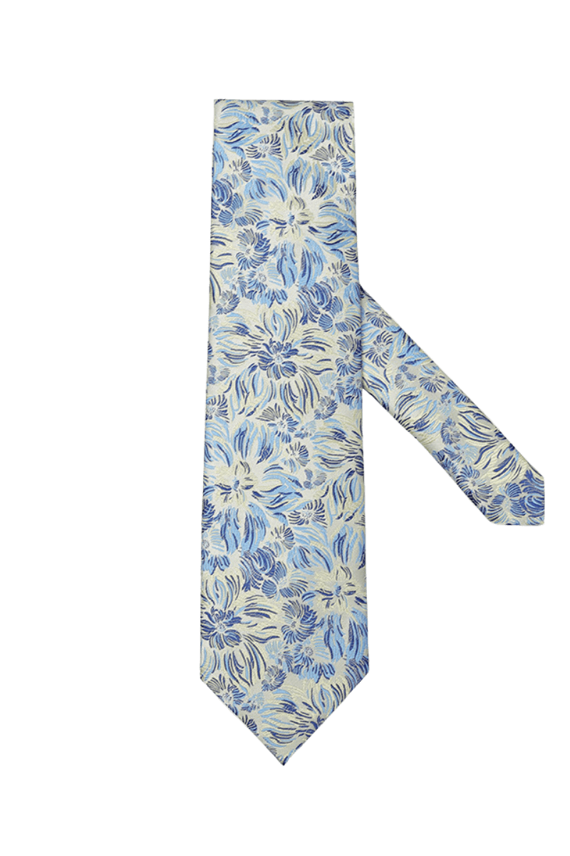 Blaue Premium Petite-Krawatte mit Blumenmuster 