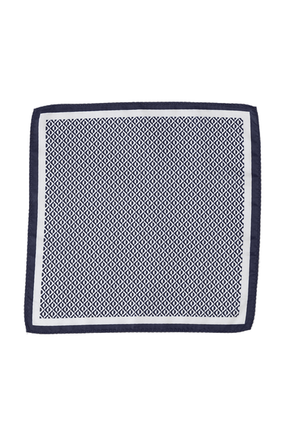 Pañuelo de bolsillo con estampado azul y blanco para hombre