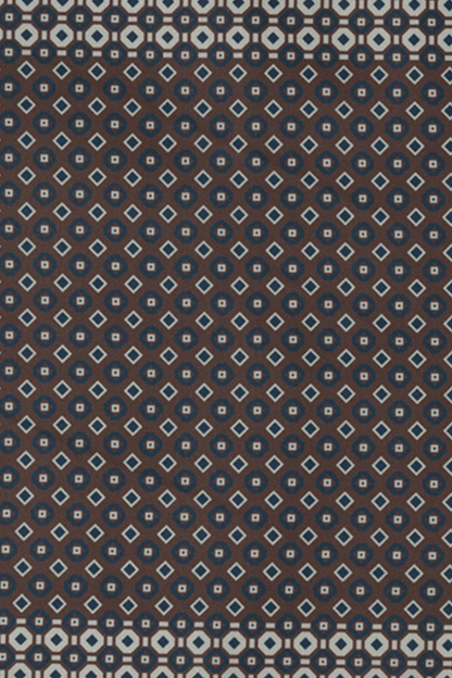 Men's Brown 4-Square Print Pocket Square