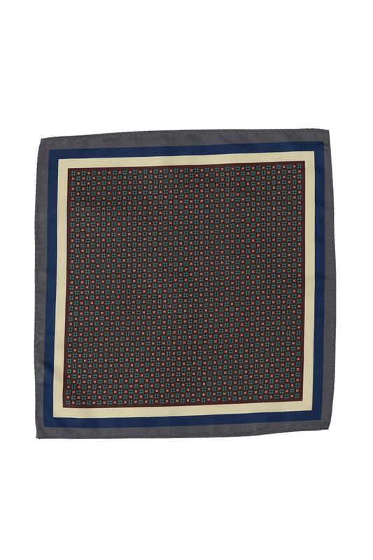 Men's Brown 4-Square Print Pocket Square