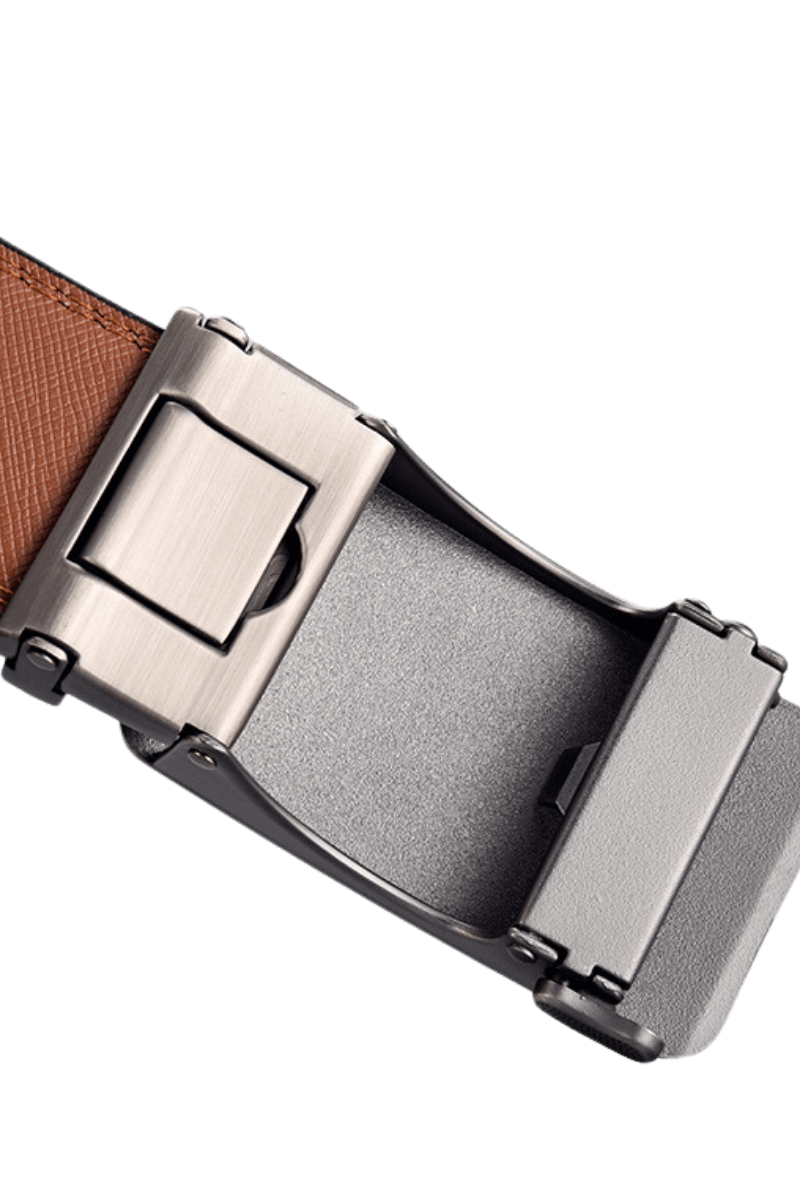 Men's Brown Leather Ratchet Click Belt