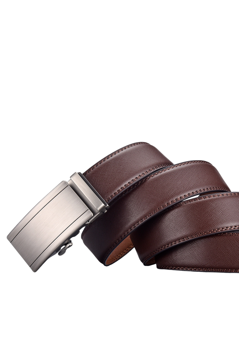 Men's Brown Leather Ratchet Click Belt