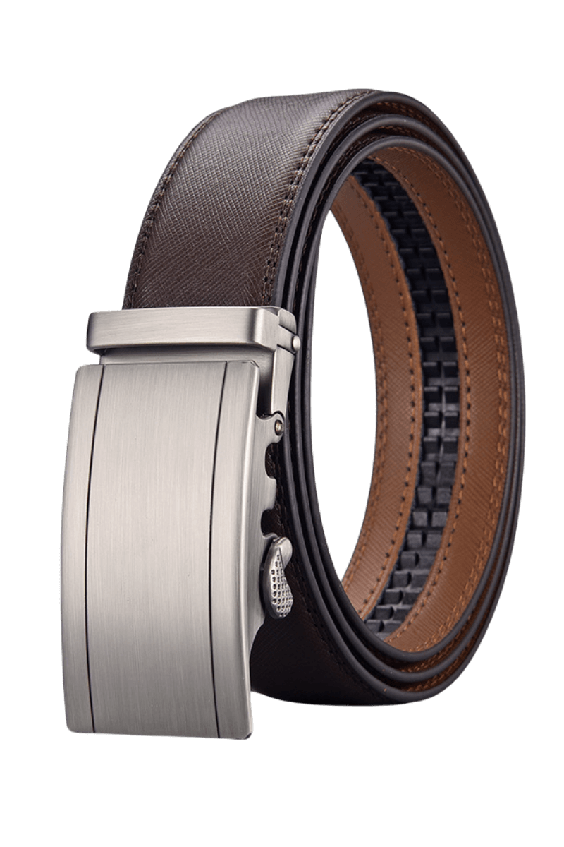 Men's Brown Leather Ratchet Click Belt