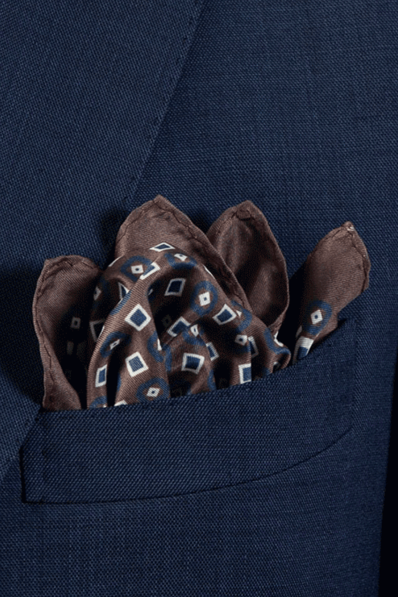 Men's Brown Woven Pocket Square