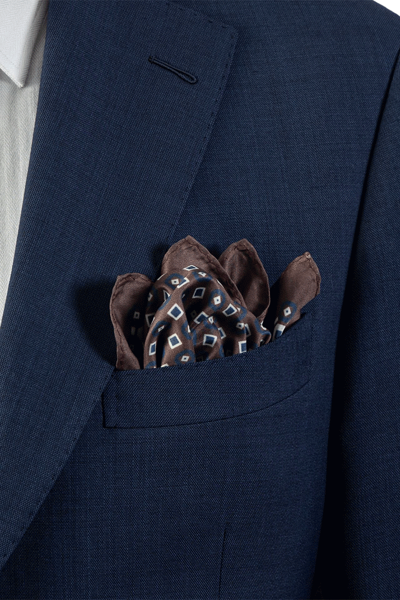 Men's Brown Woven Pocket Square