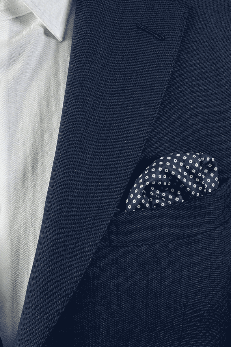 Men's Navy Blue Dots Pocket Square