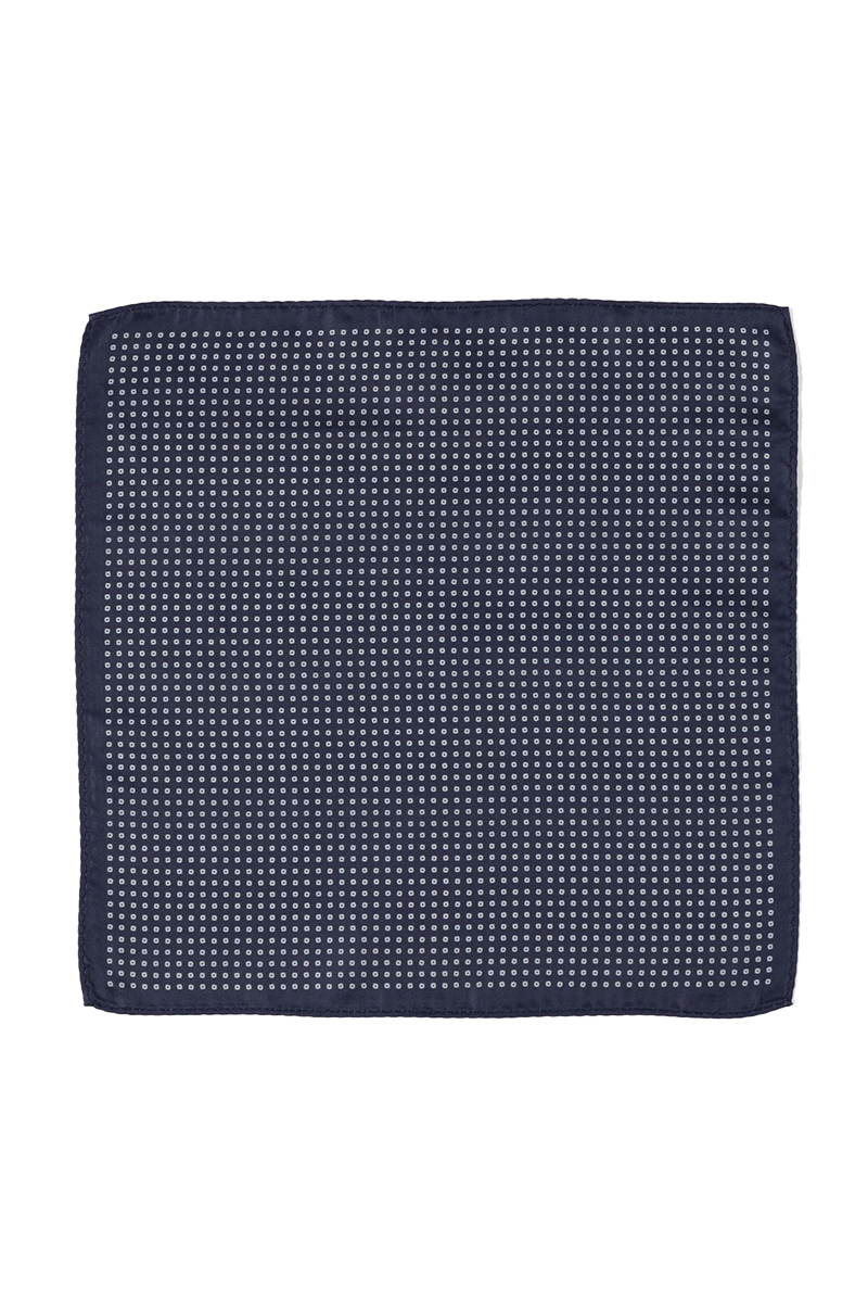 Men's Navy Blue Dots Pocket Square