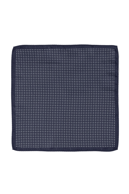 Pochette de costume à pois bleu marine pour homme