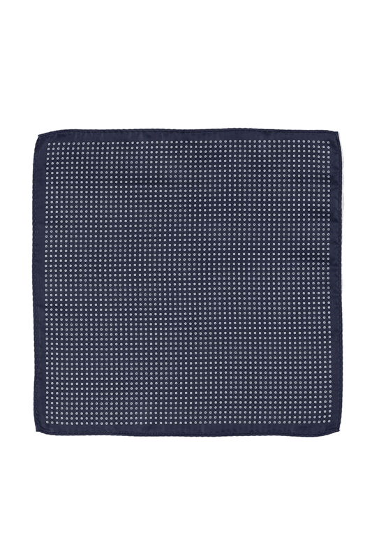 Men's Navy Blue Dots Pocket Square