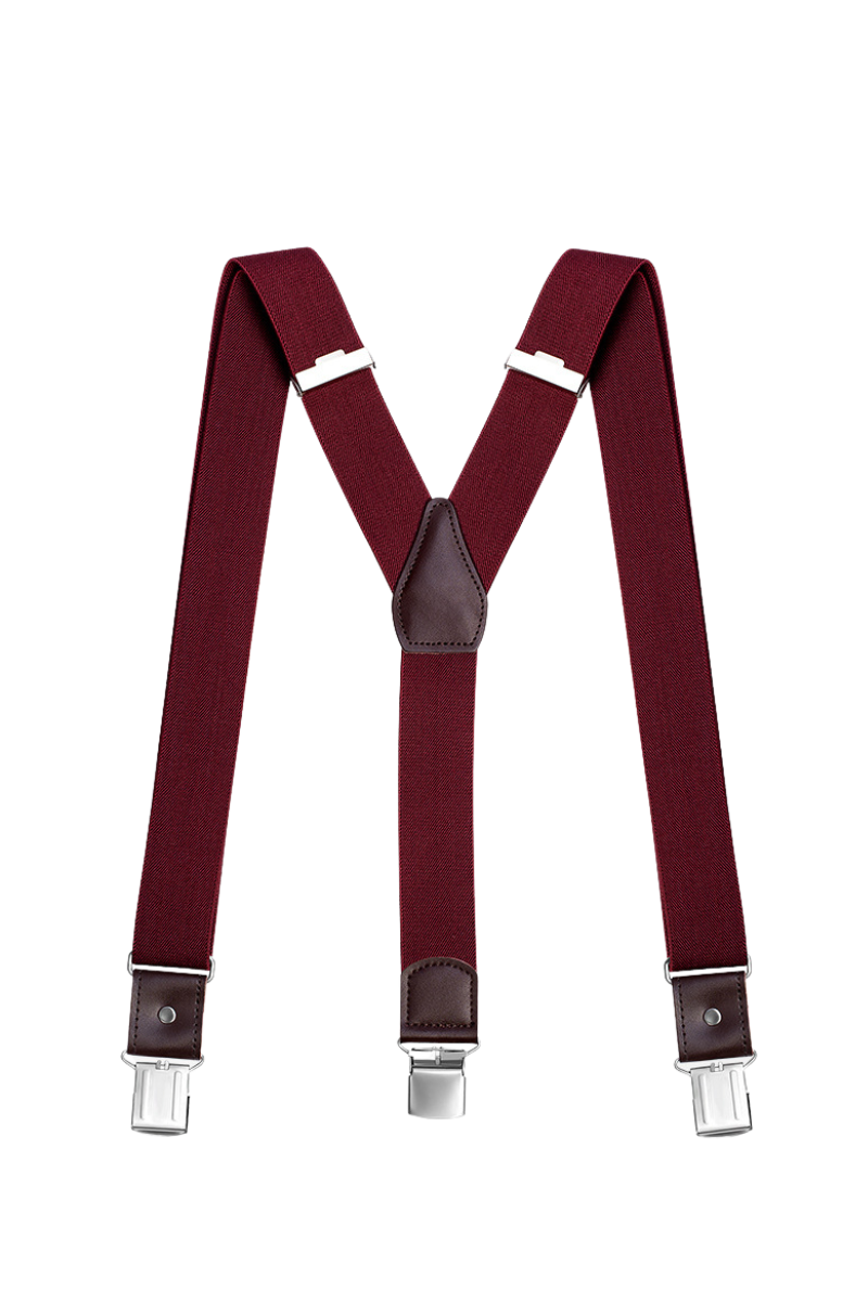 Men's Red Classic Adjustable Suspenders