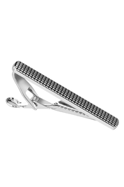 Men's Silver Grid Modern Tie Bar