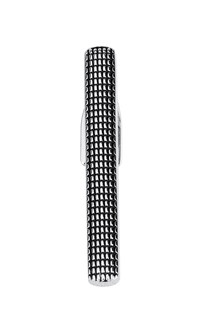 Men's Silver Grid Modern Tie Bar