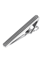 Men's Silver Grid Modern Tie Bar