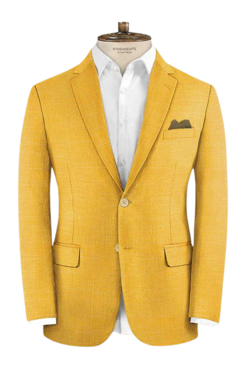 Traje ajustado de 2 piezas y 2 botones en amarillo místico