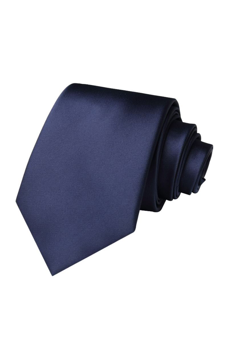 Navy Blue Smooth Satin Solid Tie