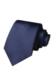 Navy Blue Smooth Satin Solid Tie