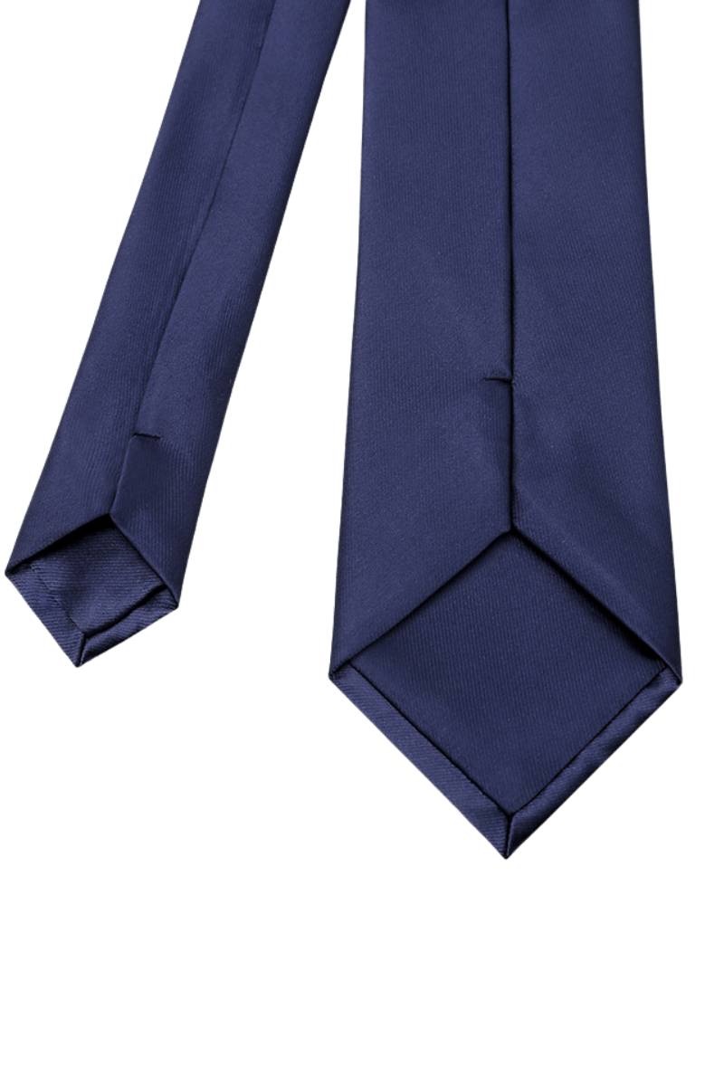 Navy Blue Smooth Satin Solid Tie