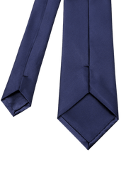 Navy Blue Smooth Satin Solid Tie