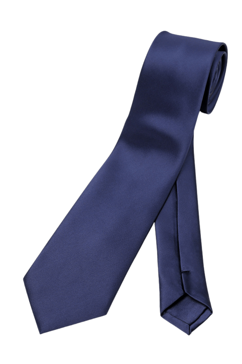 Navy Blue Smooth Satin Solid Tie