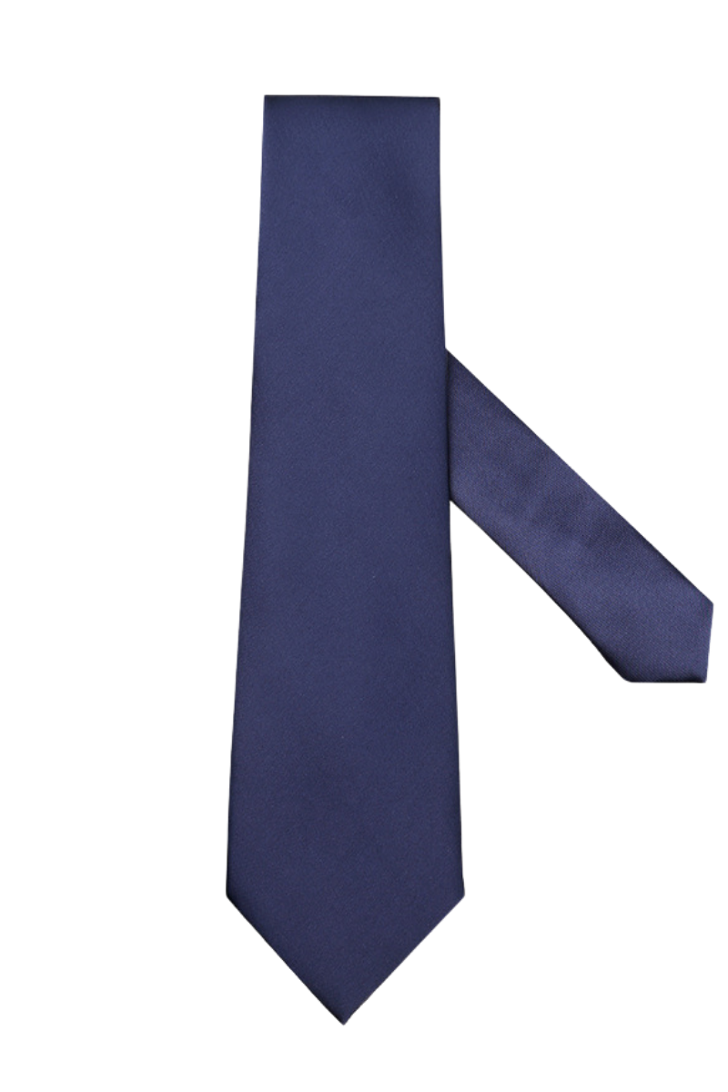 Navy Blue Smooth Satin Solid Tie