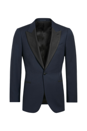 Navy Blue Wool 1-Button Single Breasted Suit