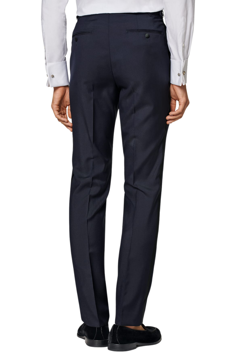 Navy Blue Wool 1-Button Single Breasted Suit