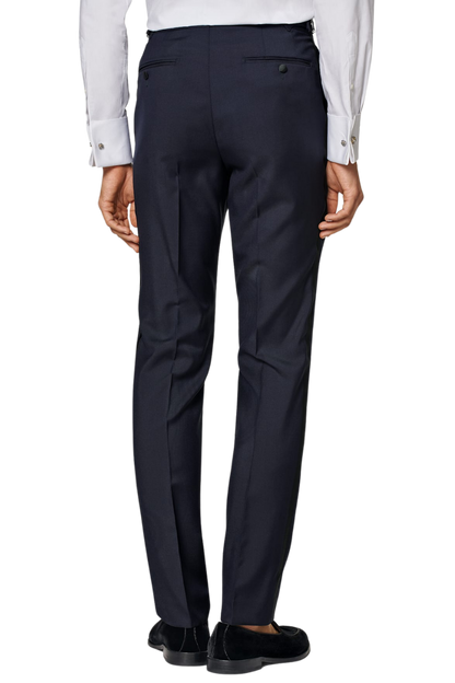 Navy Blue Wool 1-Button Single Breasted Suit