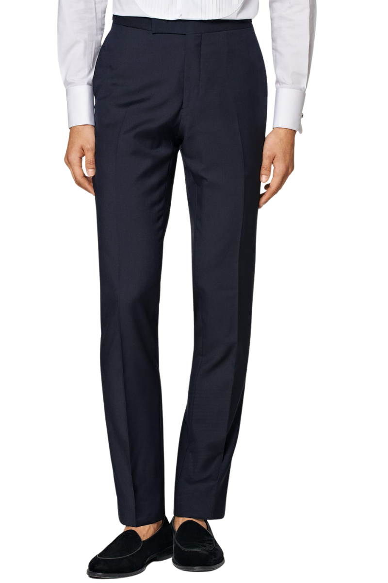 Navy Blue Wool 1-Button Single Breasted Suit