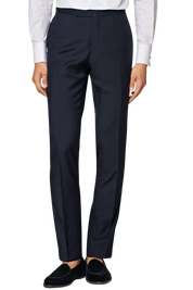 Navy Blue Wool 1-Button Single Breasted Suit