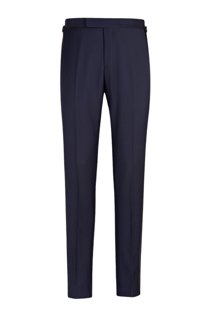 Navy Blue Wool 1-Button Single Breasted Suit