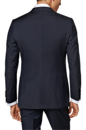 Navy Blue Wool Single Breasted 3-Piece Suit