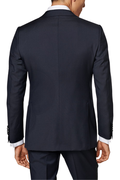 Navy Blue Wool Single Breasted 3-Piece Suit