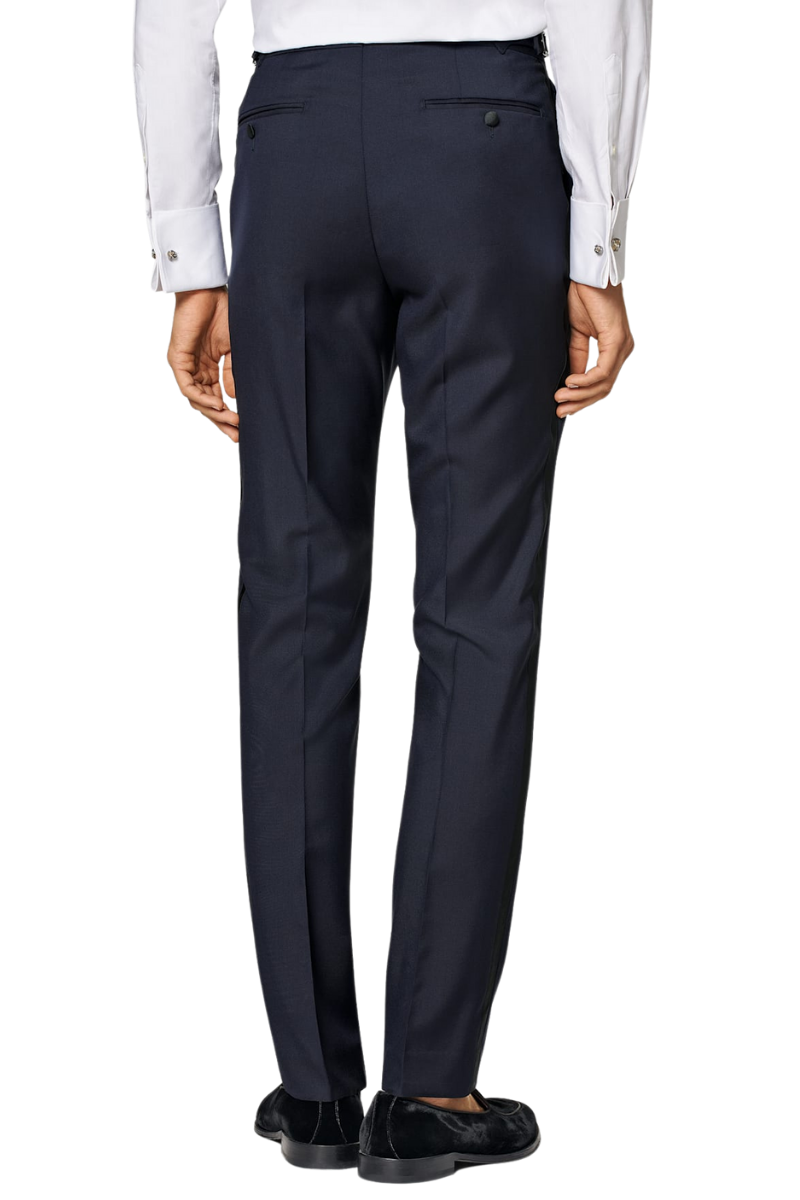 Navy Blue Wool Single Breasted 3-Piece Suit