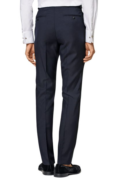 Navy Blue Wool Single Breasted 3-Piece Suit