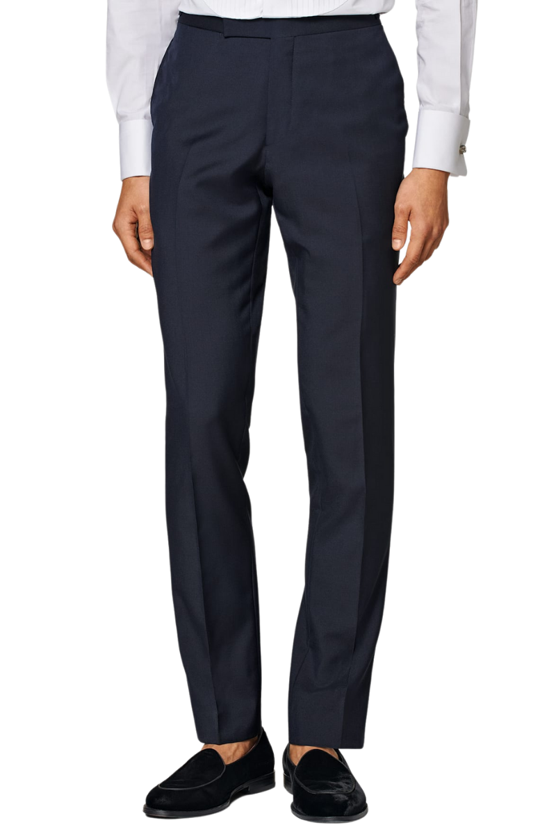 Navy Blue Wool Single Breasted 3-Piece Suit