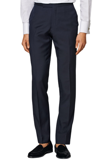 Navy Blue Wool Single Breasted 3-Piece Suit