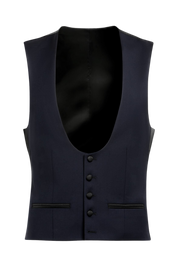 Navy Blue Wool Single Breasted 3-Piece Suit