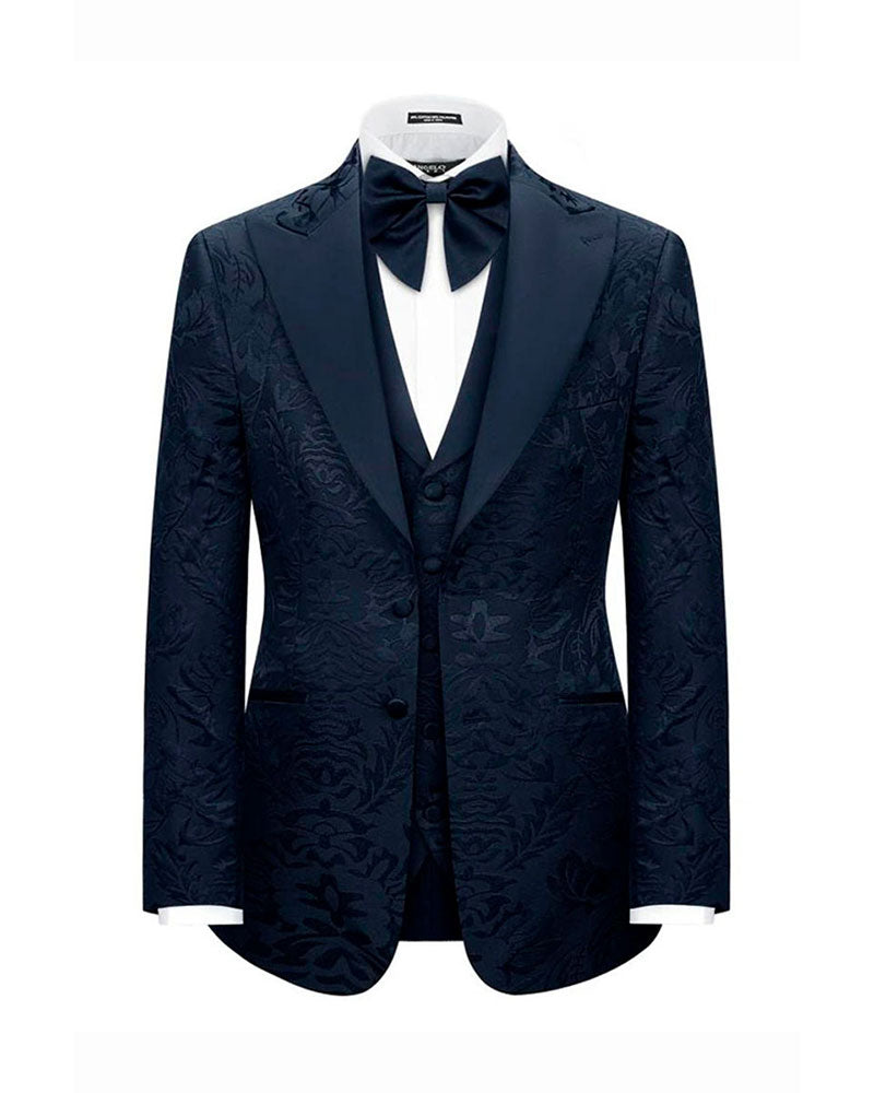 Jacquard 3-piece Tuxedo in Navy