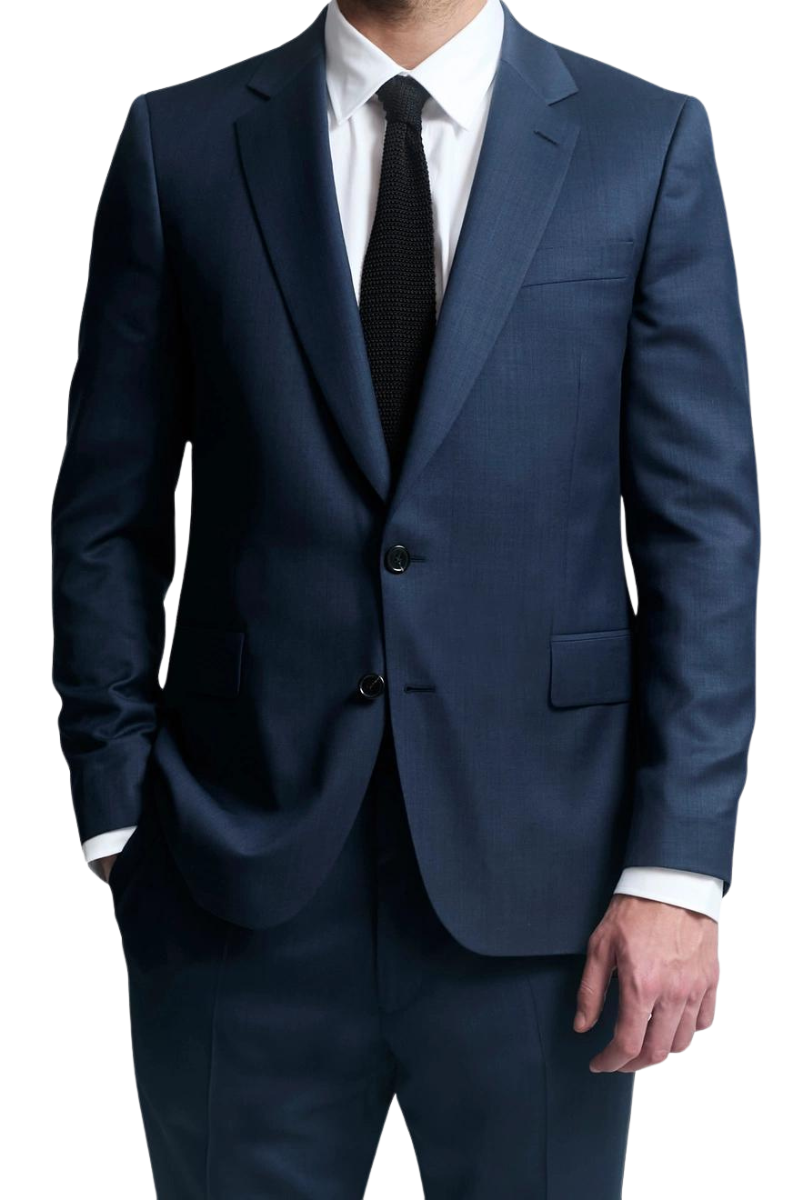 Navy Blue Slack 2 piece 2-Button Suit