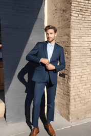 Navy Blue Slack 2 piece 2-Button Suit