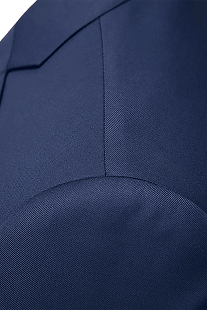 Traje azul marino ajustado de 3 piezas y 2 botones