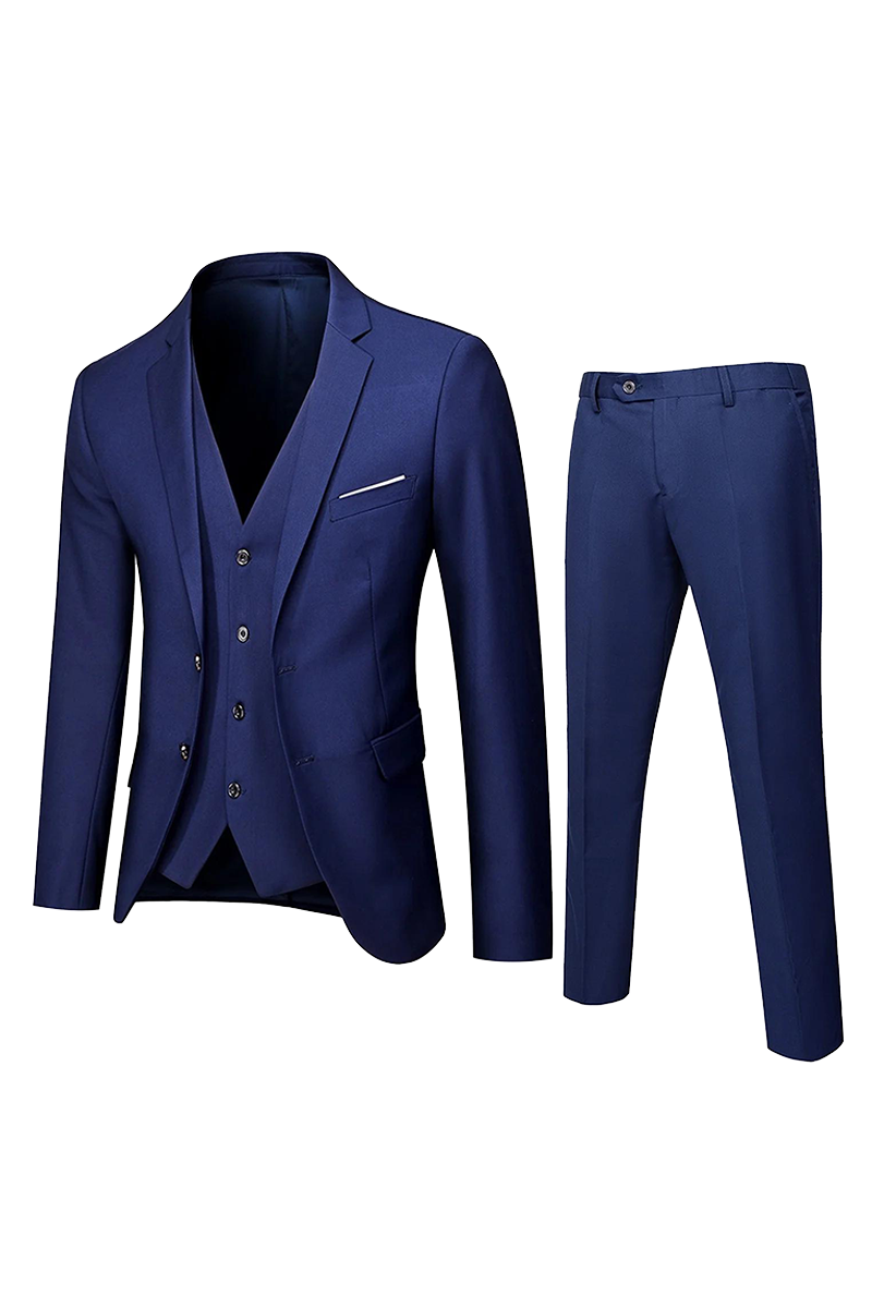 Navy Blue Slim Fit 3-Piece 2 Button suit