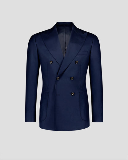 Navy Blue 2-piece Peak Lapel double-breasted suit