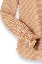 Orange Cotton Houndstooth Casual Shirt