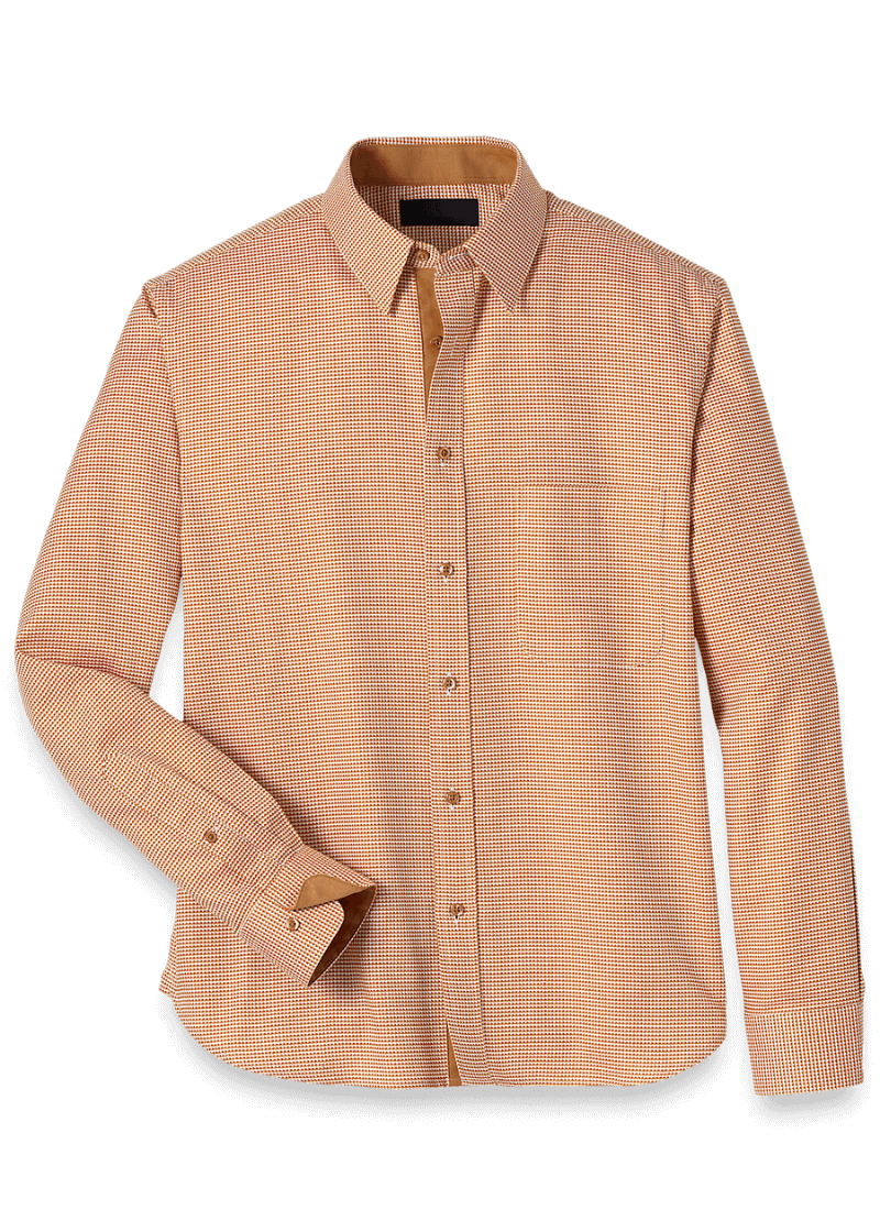 Orange-Cotton-Houndstooth-Casual-Shirt.png