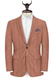 Orange Herringbone Wool Suit