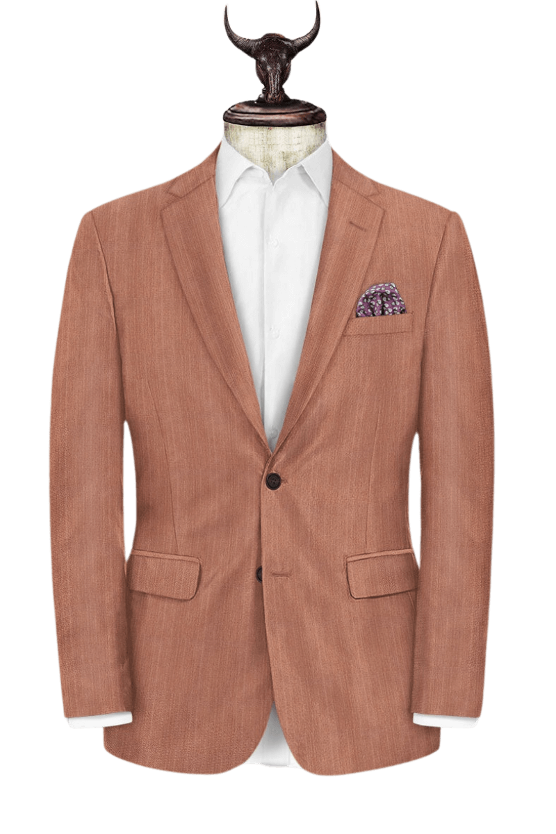 Orange Herringbone Wool Suit