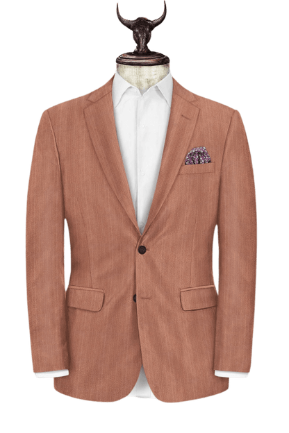 Orange Herringbone Wool Suit