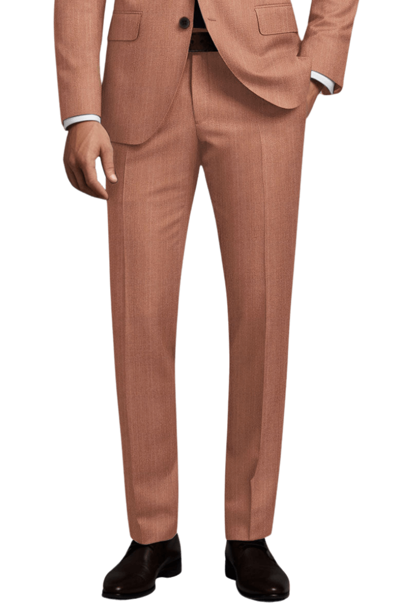 Orange Herringbone Wool Suit